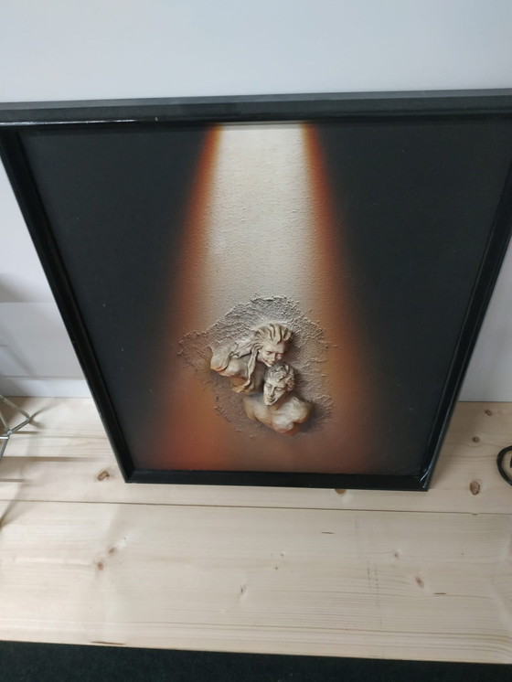 Image 1 of Jaren 70 3D Muurkunst (Klei Op Canvas).