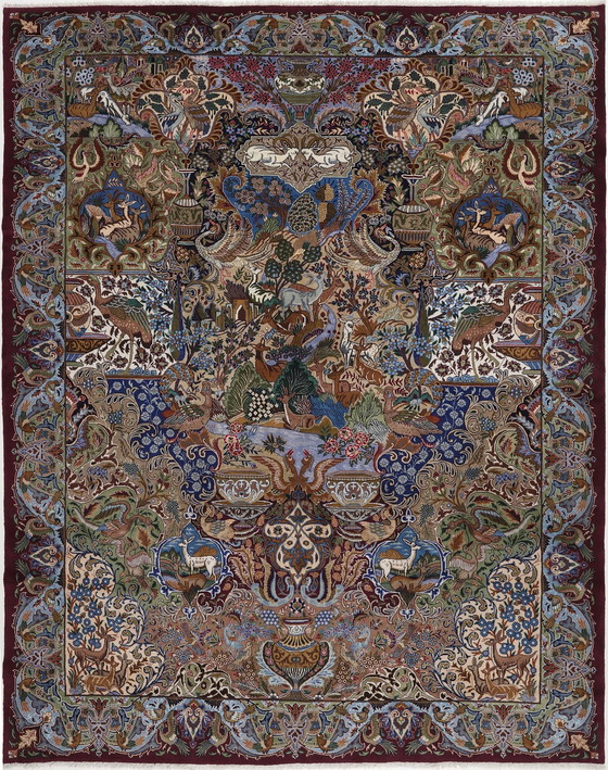 Image 1 of Origineel handgeknoopt Perzisch tapijt Kashmar Fine Paradise design 393 x 312 cm Topconditie