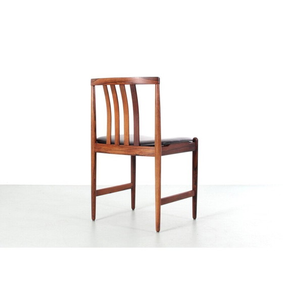 Image 1 of Set van 4 Scandinavische vintage stoelen in rozenhout en leer van Westnofa