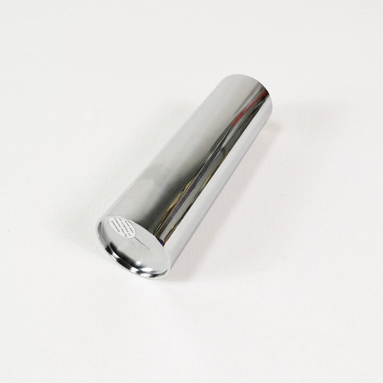 Image 1 of Vintage chromen metalen vaas, 1980