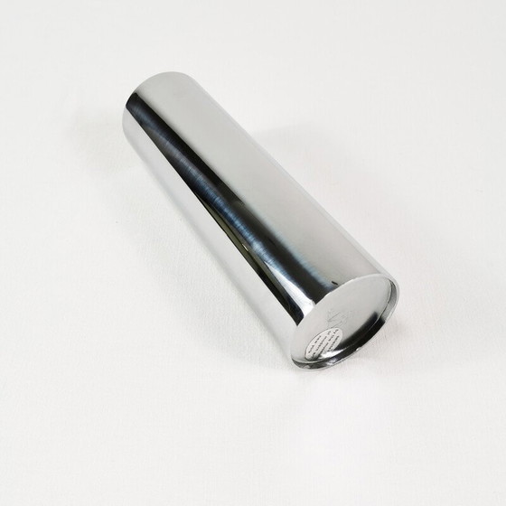 Image 1 of Vintage chromen metalen vaas, 1980