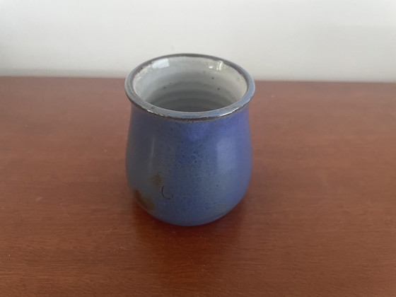 Image 1 of Pottery Het Steenuiltje Rijswijk - Blauw Kunstaardewerken Roomstel