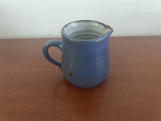 Image 1 of Pottery Het Steenuiltje Rijswijk - Blauw Kunstaardewerken Roomstel