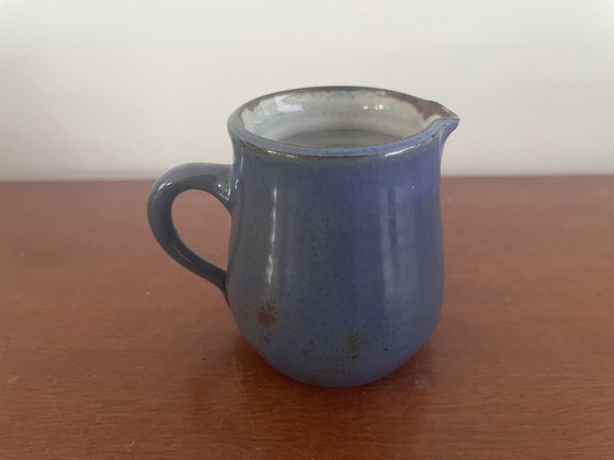 Image 1 of Pottery Het Steenuiltje Rijswijk - Blauw Kunstaardewerken Roomstel