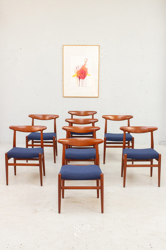 Image 1 of 8X W2 Stoel Hans J. Wegner Cm Madsens Teakhout