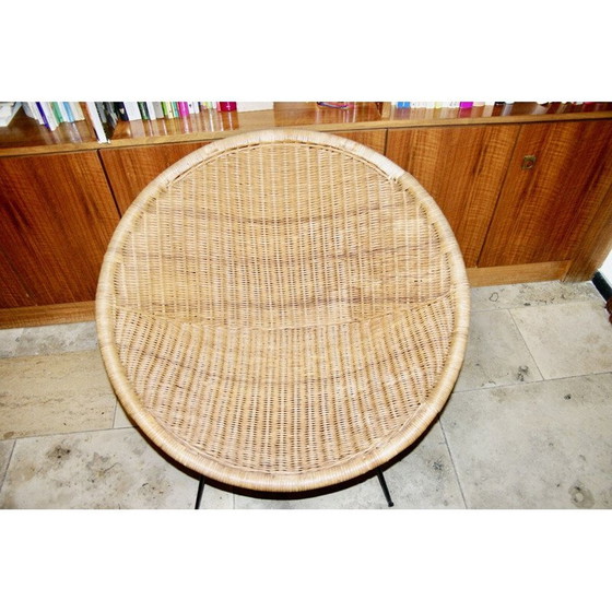 Image 1 of Vintage Italiaanse rieten bolstoel, 1960