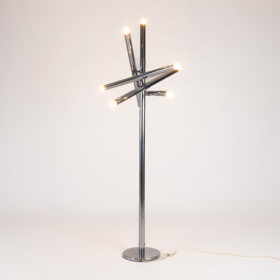 Image 1 of Stilux Milano Italiaanse chroom vloerlamp space age