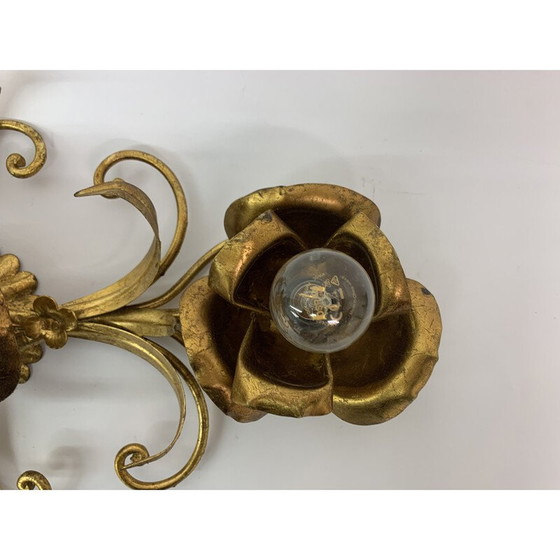 Image 1 of Vintage wandlamp bloemig, 1970