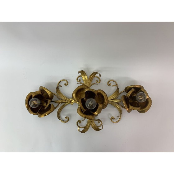 Image 1 of Vintage wandlamp bloemig, 1970