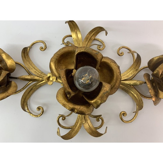 Image 1 of Vintage wandlamp bloemig, 1970