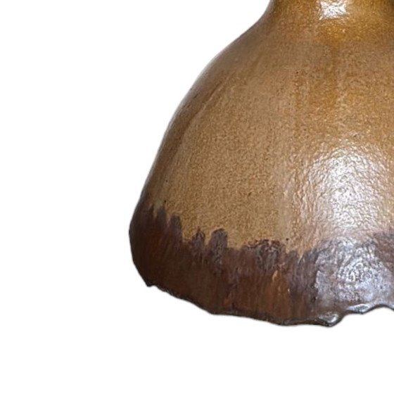 Image 1 of Vintage lamp van keramiek met zijden kap