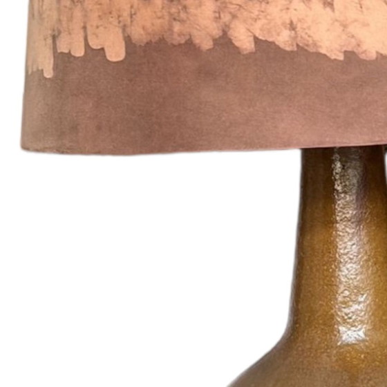 Image 1 of Vintage lamp van keramiek met zijden kap