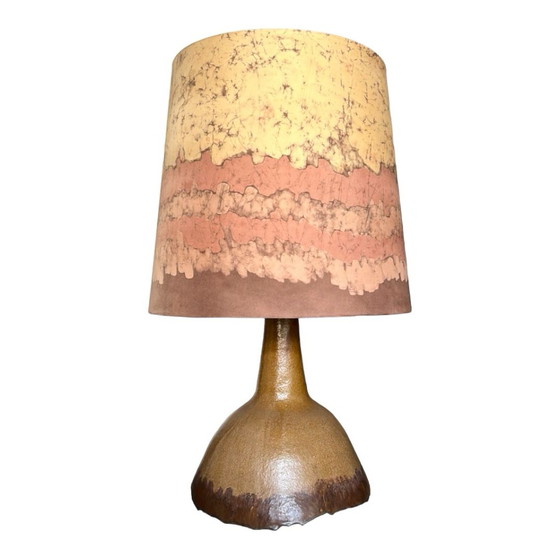 Image 1 of Vintage lamp van keramiek met zijden kap