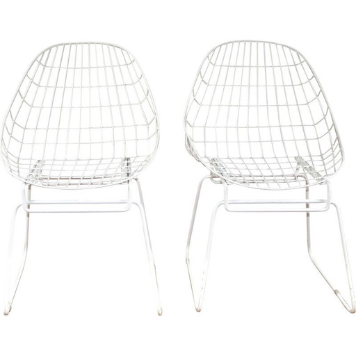 Paar vintage metalen stoelen van Cess Braakman voor Pastoe, 1970