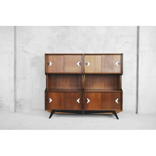 Vintage scandinavisch highboard in teakhout 1950