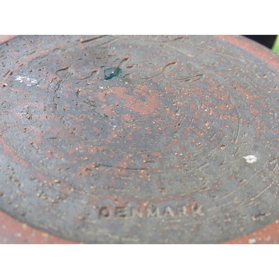 Image 1 of Vintage turquoise vaas van Nils Khaler, Denemarken 1965