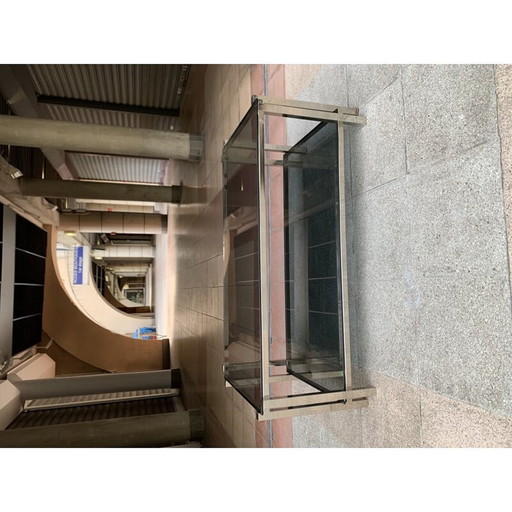 Vintage salontafel met dubbel bovenblad van Jacques Adnet, 1980