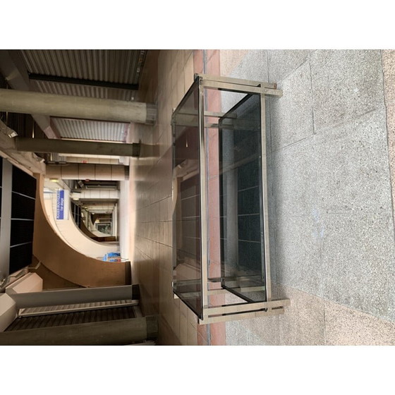 Image 1 of Vintage salontafel met dubbel bovenblad van Jacques Adnet, 1980