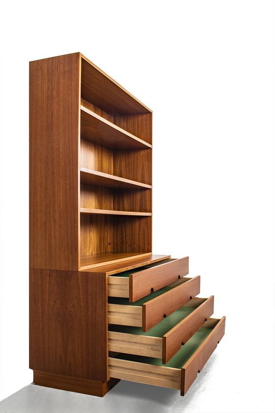 Image 1 of Mid Century ladekast met boekenkast