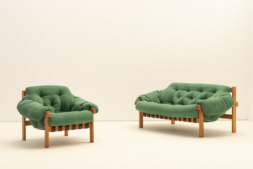 Bankstel en fauteuil "Balassa" van Ipoly Furniture Company, Hongarije 1970