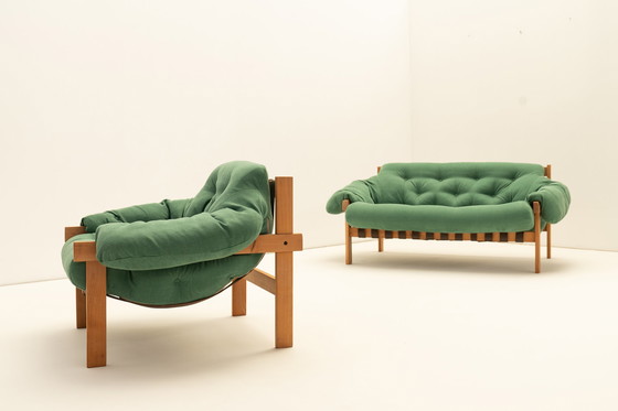 Image 1 of Bankstel en fauteuil "Balassa" van Ipoly Furniture Company, Hongarije 1970