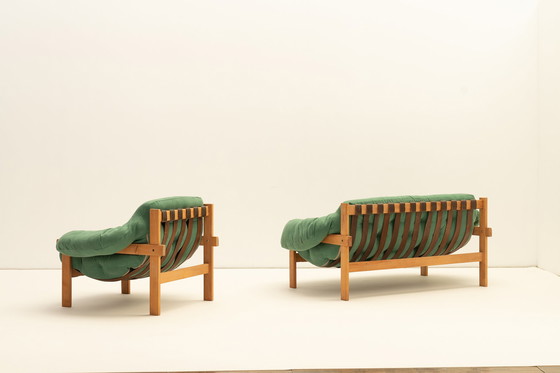 Image 1 of Bankstel en fauteuil "Balassa" van Ipoly Furniture Company, Hongarije 1970