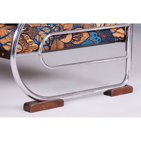 Image 1 of Vintage Bauhaus 3-zitsbank in chroomstaal en beuken door Robert Slezak, Tsjecho-Slowakije 1930