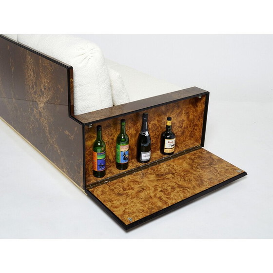 Image 1 of Vintage messing en wollen krulbank van Jansen, 1970