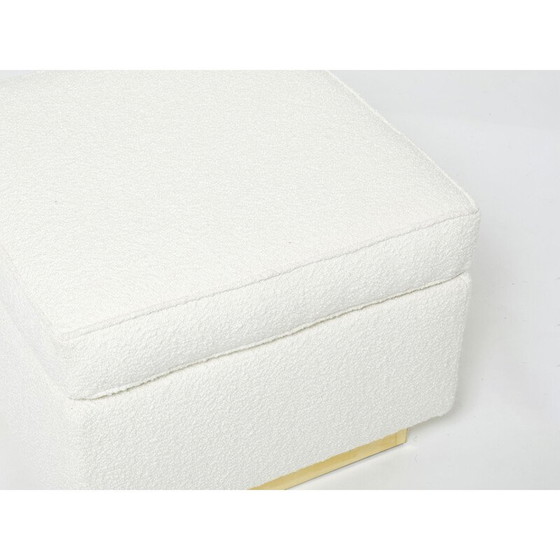 Image 1 of Vintage messing en wollen krulbank van Jansen, 1970