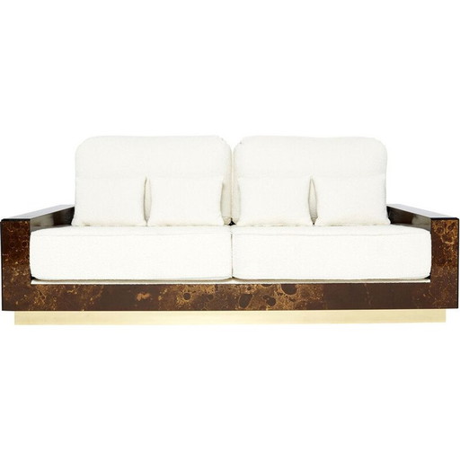 Vintage messing en wollen krulbank van Jansen, 1970