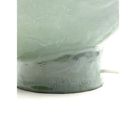 Image 1 of Vintage aquamarijn keramische lamp, Frankrijk 1980