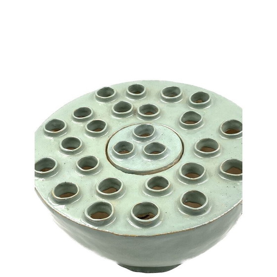 Image 1 of Vintage aquamarijn keramische lamp, Frankrijk 1980