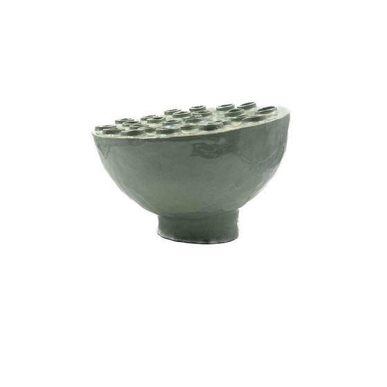 Image 1 of Vintage aquamarijn keramische lamp, Frankrijk 1980