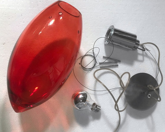 Image 1 of Vintage hanglamp - Goccia Di Sangue - Handgemaakt glas - Murano - 1980