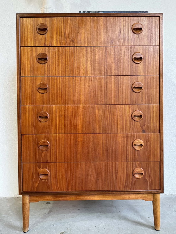 Image 1 of Vintage Ladekast Teak Ronde Greep 6*