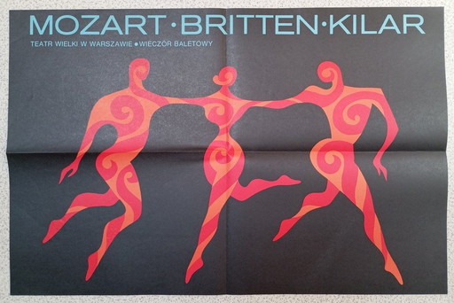 Hubert Hilscher - Mozart Britten Kilar Ballet Litho Poster 1978