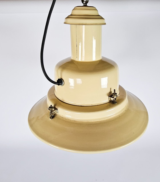 Image 1 of Happy Light - 'Uccello' - scheepslamp - emaille - hanglamp - 1990's