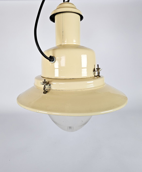 Image 1 of Happy Light - 'Uccello' - scheepslamp - emaille - hanglamp - 1990's