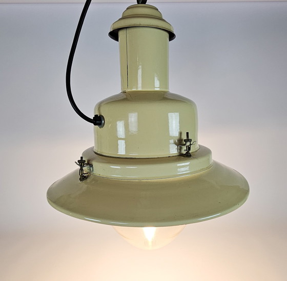 Image 1 of Happy Light - 'Uccello' - scheepslamp - emaille - hanglamp - 1990's