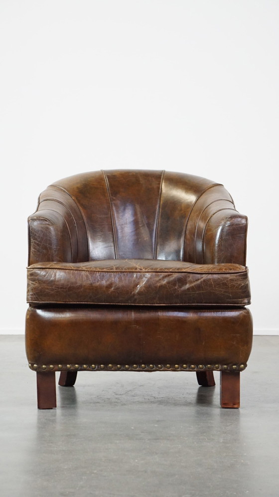 Image 1 of Fauteuil Gemaakt Van Rundleer