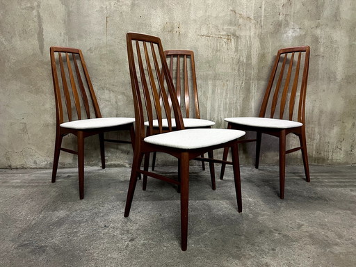 4X Teakhouten stoelen Mod. Eva Von Koefoed Hoornslet jaren 70