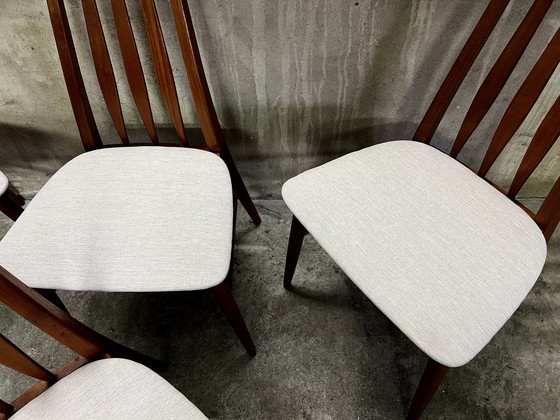 Image 1 of 4X Teakhouten stoelen Mod. Eva Von Koefoed Hoornslet jaren 70