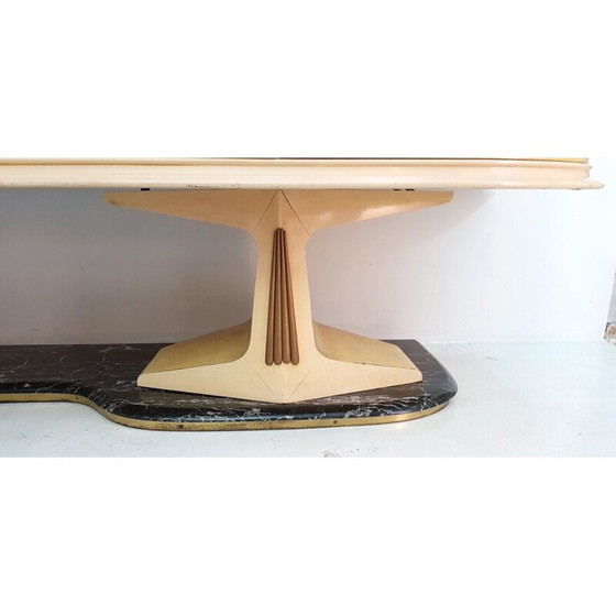 Image 1 of Vintage perkamenten dressoir met marmeren onderstel, Italië1959