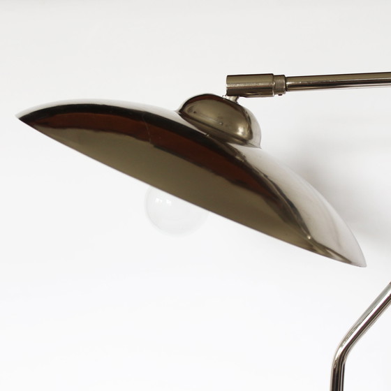 Image 1 of Bauhaus verchroomde lamp uit het ruimte tijdperk