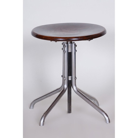 Image 1 of Vintage beukenhouten draaibare pianokruk van Mücke Melder, Tsjechië 1930