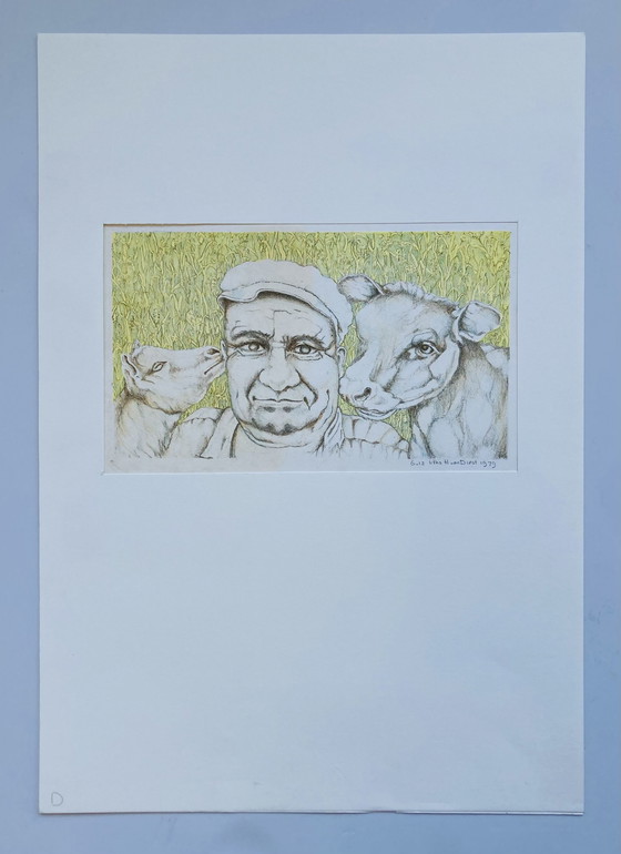 Image 1 of H Van Diest - Lithografie - Vintage 1979