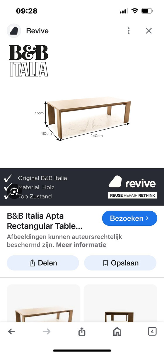 Image 1 of Model 9923 Apta Eettafel Van Antonio Citterio Voor Maxalto/B&B Italia Jaren 90