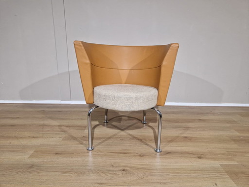 Lammhults Felix Fauteuil - Design - Oranje - Leder - Grijs