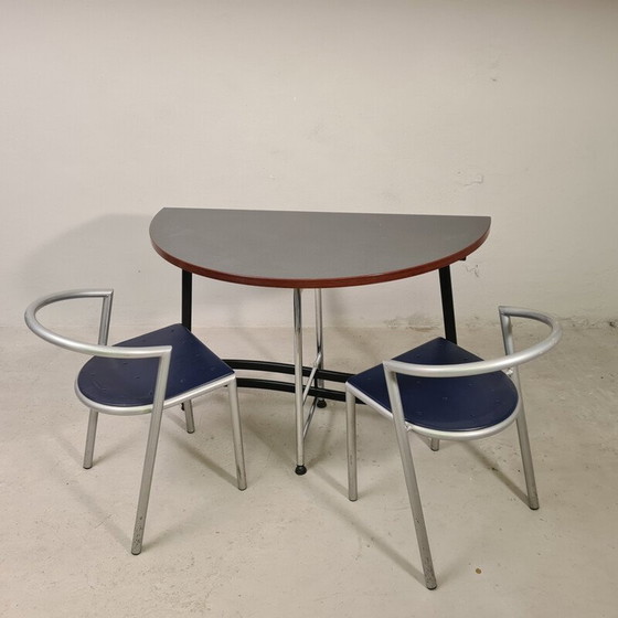 Image 1 of Vintage opvouwbare halve maan tafel door Eric Raffy voor Soca, 1980