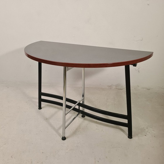 Image 1 of Vintage opvouwbare halve maan tafel door Eric Raffy voor Soca, 1980
